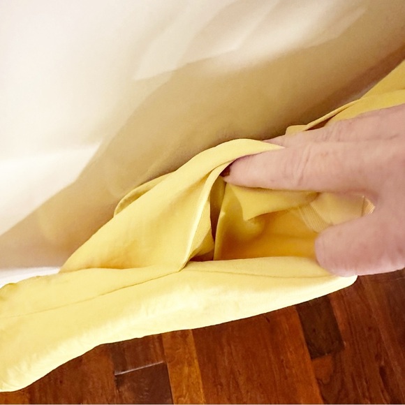 Everlane Women’s Japanese Go Weave Yellow Cap Sleeve Style Wrap Dress Minimalist - Picture 11 of 12